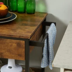 HOMCOM Küchenwagen Auf Rollen, Servierwagen Mit 2 Schubladen Und 2 Regalen, Küchentrolley Mit Arbeitsplatte, Rollwagen, Beistellwagen Im Industriedesign, Braun+Schwarz, 100 X 50 X 93 Cm 16 HOMCOM Küchenwagen Auf Rollen, Servierwagen Mit 2 Schubladen Und 2 Regalen, Küchentrolley Mit Arbeitsplatte, Rollwagen, Beistellwagen Im Industriedesign, Braun+Schwarz, 100 X 50 X 93 Cm -Küchenbedarf Laden 86602a7fb8abca3f63847ce7eb60da76