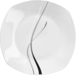 Van Well Frühstücksservice Silver Night, 12tlg 6 Personen, 6 Kaffeebecher + 6 Teller, Linien-Dekor -Küchenbedarf Laden 881248a4f152ad0cd7c69b9c6939bbeb