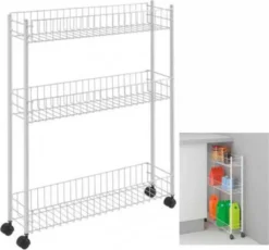 Metaltex Fino Allzweckwagen, 3 Etg. 60x16x72 Cm 341433 -Küchenbedarf Laden 89d0c860e2285a2078e90a0c2cb92fc6