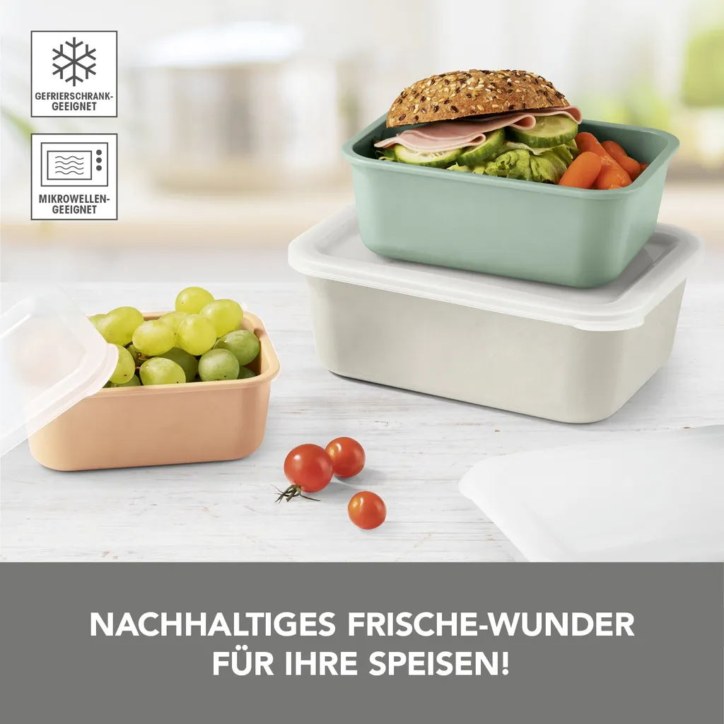 GOURMETmaxx Frischhaltedosen Aus RPET - Apricot/grau/grün 4 GOURMETmaxx Frischhaltedosen Aus RPET - Apricot/grau/grün – Bild 2