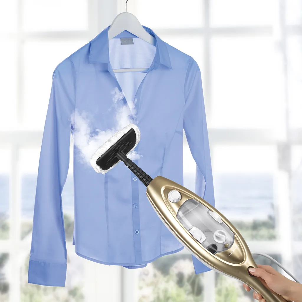 CLEANmaxx Dampfbesen - Mit Knickgelenk - Gold/weiß Dampfreiniger Steam Hygiene Fliesen Küche Bad Reinigung 17 CLEANmaxx Dampfbesen - Mit Knickgelenk - Gold/weiß Dampfreiniger Steam Hygiene Fliesen Küche Bad Reinigung – Bild 15