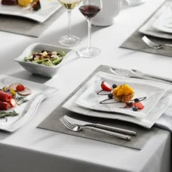 MALACASA, Serie Flora, 26 Tlg. Marmor Porzellan Geschirrset Kombiservice Tafelservice Mit 6 Schalen, 6 Dessertteller, 6 Suppenteller, 6 Speiseteller, 2 Rechteckigen Platten -Küchenbedarf Laden 91ec768cce12675618d6d4b4bca9bad2