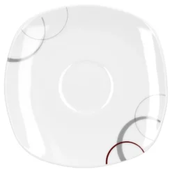 Kaffeeservice Palazzo 18tlg. - Weiß MitNachbildung-Kreisen In Grau Und Dunkelrot - Für 6 Personen -Küchenbedarf Laden 93e6dd1d2b48eff7cf8239e6a279981f