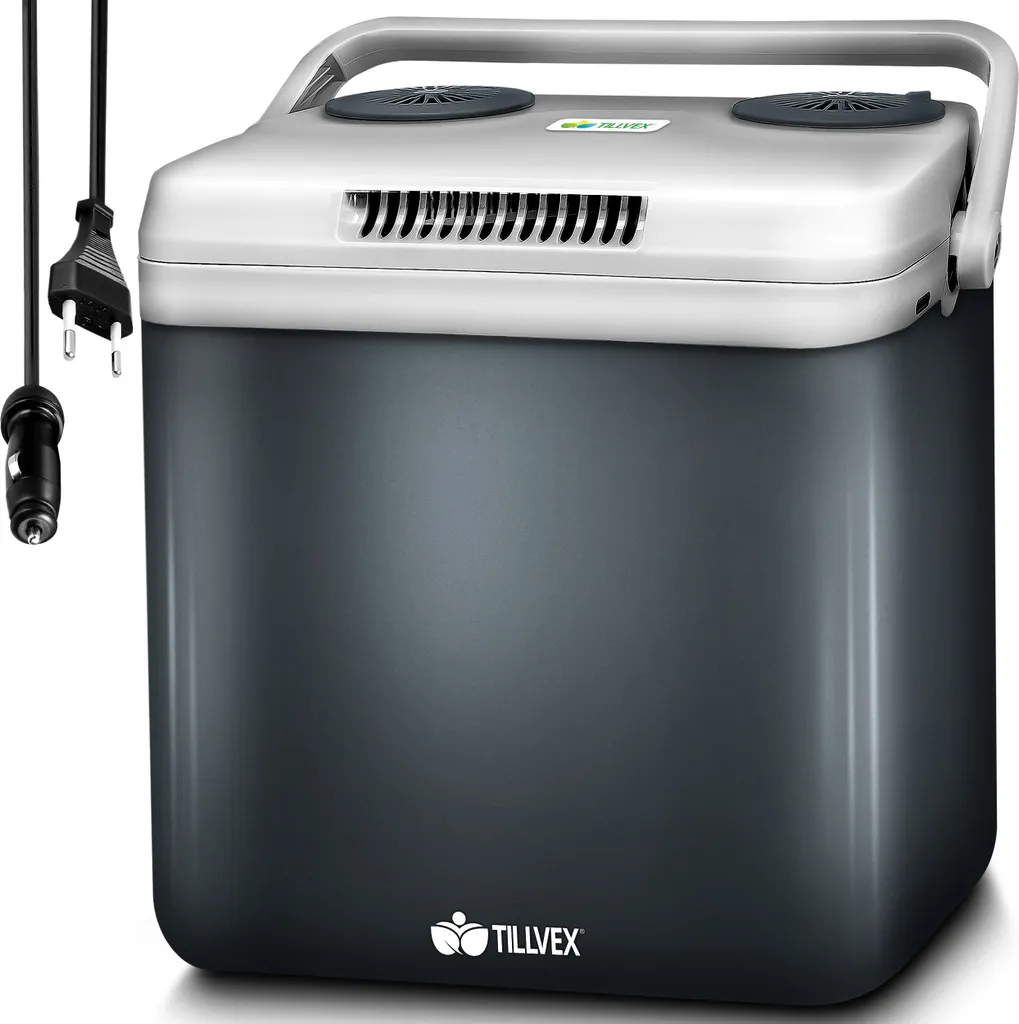 Tillvex Kühlbox Elektrisch 32L Grau | Mini-Kühlschrank 230 V Und 12 V Für KFZ Auto Camping | Kühlt & Wärmt | ECO-Modus 3 Tillvex Kühlbox Elektrisch 32L Grau | Mini-Kühlschrank 230 V Und 12 V Für KFZ Auto Camping | Kühlt & Wärmt | ECO-Modus