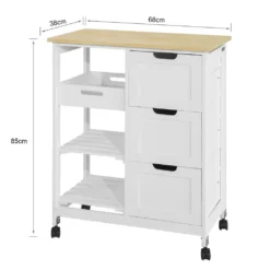 SoBuy FKW79-W Küchenwagen Servierwagen Beistellwagen Rollwagen Mit 3 Schubladen Und 3 Ablagen Weiß BHT Ca.: 68x85x38cm 14 SoBuy FKW79-W Küchenwagen Servierwagen Beistellwagen Rollwagen Mit 3 Schubladen Und 3 Ablagen Weiß BHT Ca.: 68x85x38cm -Küchenbedarf Laden 94568010905cd5e8997f1f136f7970cd