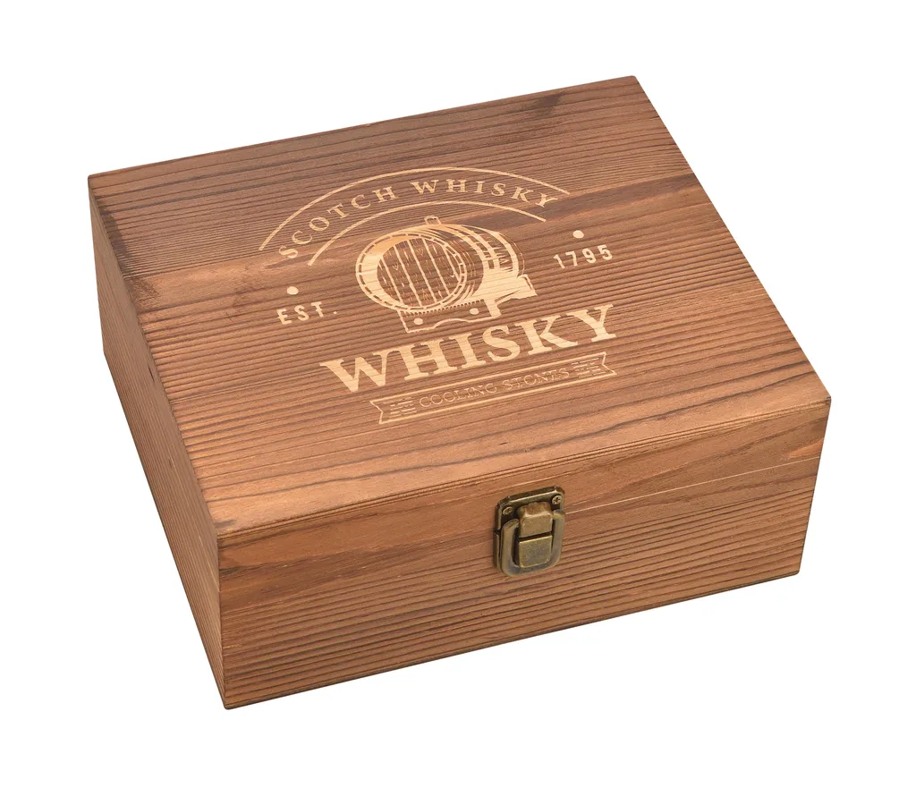 Whisky Geschenk-Set Mit 2 Gläsern, Eiswürfeln Aus Edelstahl, Zange, Samtbeutel In Einer Schönen Holzbox 10 Whisky Geschenk-Set Mit 2 Gläsern, Eiswürfeln Aus Edelstahl, Zange, Samtbeutel In Einer Schönen Holzbox – Bild 8
