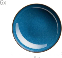Mäser 931946 Tafelservice Ossia Für 6 Personen, Steinzeug, Blau (1 Set, 12-teilig) -Küchenbedarf Laden 97ff2b5d137088eb861acc10459e7388