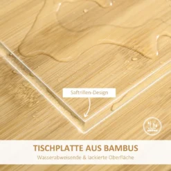 HOMCOM Küchenwagen Küchenrollwagen Servierwagen Mit Schublade Abnehmbares Tablett Bambus MDF Metall Weiß+Natur 58 X 37 X 83 Cm -Küchenbedarf Laden 98e6140058505804a2309062b24b7424