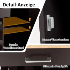 COSTWAY Küchenwagen Auf Rollen, Kücheninsel Mit Schublade, Weinregal, Offene Regale & Handtuchhalter, Platzsparender Servierwagen, Für Küche, Esszimmer, Bar, Braun 13 COSTWAY Küchenwagen Auf Rollen, Kücheninsel Mit Schublade, Weinregal, Offene Regale & Handtuchhalter, Platzsparender Servierwagen, Für Küche, Esszimmer, Bar, Braun -Küchenbedarf Laden 9a77c0a572de89ba2f8852d7118c536e