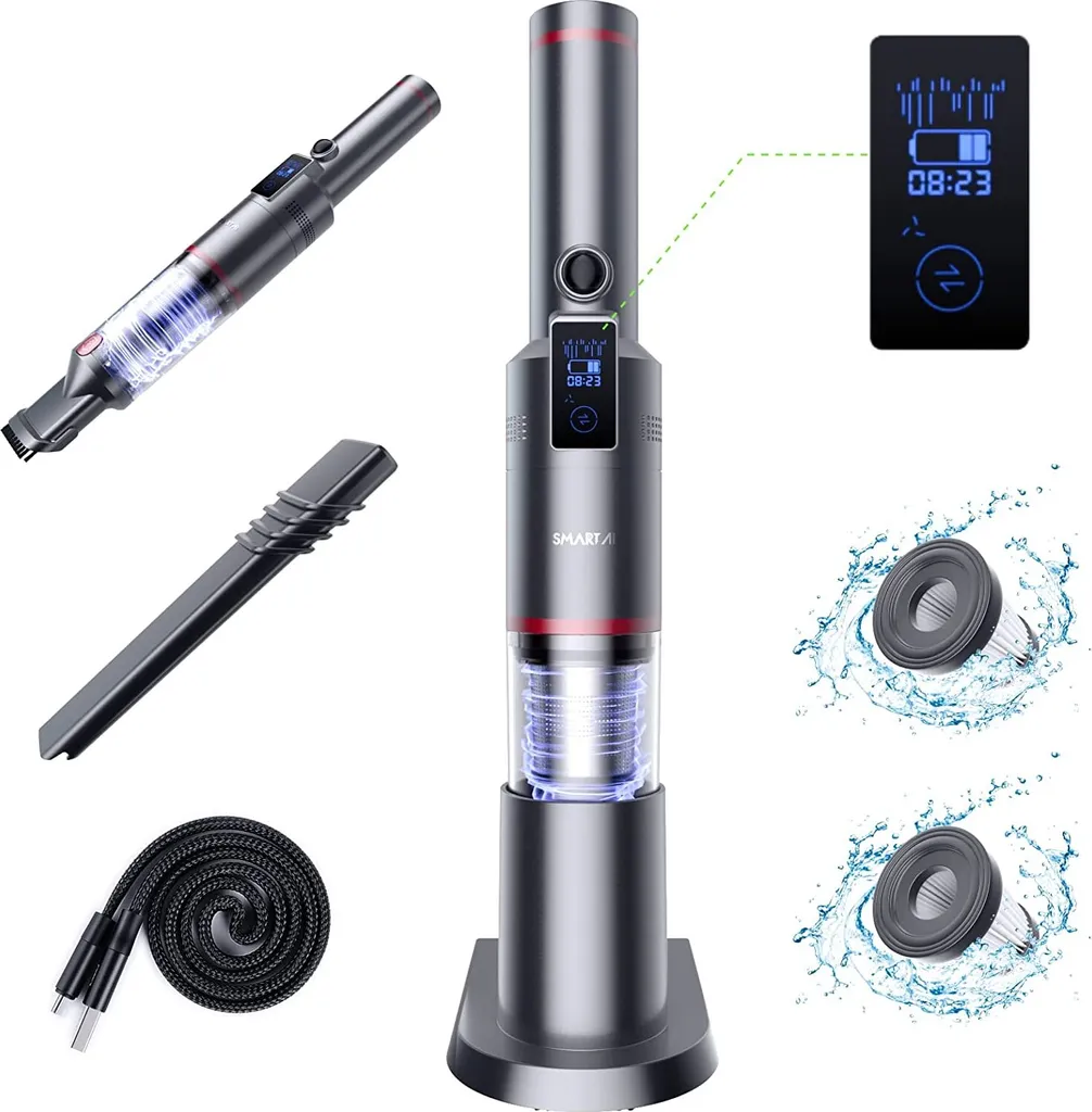 360 SmartAI H5 Handstaubsauger 15000PA Autostaubsauger Vacuum Cleaner Mini Handheld Beutellos Kabellos Leistungsstarker Zyklon-Sauger Für Haus Und Auto Mit Doppeltem Verwendungszweck 10 360 SmartAI H5 Handstaubsauger 15000PA Autostaubsauger Vacuum Cleaner Mini Handheld Beutellos Kabellos Leistungsstarker Zyklon-Sauger Für Haus Und Auto Mit Doppeltem Verwendungszweck – Bild 8