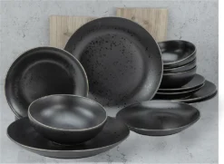 CreaTable 22707 Tafelservice Industrial Gold BLACK Für 4 Personen, Steinzeug, Schwarz (1 Set, 12-teilig) 5 CreaTable 22707 Tafelservice Industrial Gold BLACK Für 4 Personen, Steinzeug, Schwarz (1 Set, 12-teilig) -Küchenbedarf Laden 9c77e84f6c772a3ac0993ea3be7fa655