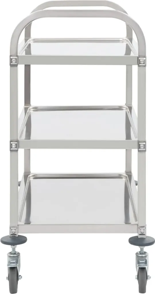 VidaXL 3-Stufiger Servierwagen 95x45x83,5 Cm Edelstahl 5 VidaXL 3-Stufiger Servierwagen 95x45x83,5 Cm Edelstahl – Bild 3