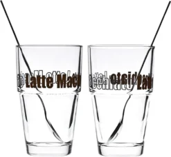 Leonardo Latte Macchiatto Becher 'Solo LM' Mit Löffel, 400ml, Ø 8,5 X 14,7cm (4er Set) -Küchenbedarf Laden a342d7753619314b1a58ebcb16f184bf
