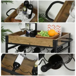 HOMCOM Rollwagen Servierwagen Auf Rollen, Küchenwagen Mit Weinregal Und Glashalter, Mit Bremsen, Metall, 77 X 44,5 X 91 Cm 17 HOMCOM Rollwagen Servierwagen Auf Rollen, Küchenwagen Mit Weinregal Und Glashalter, Mit Bremsen, Metall, 77 X 44,5 X 91 Cm -Küchenbedarf Laden a4039e503a68c7991b66ffc6b262d172