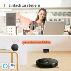 Ultenic D5s Pro 3-In-1 Staubsauger Roboter WLAN Saugroboter 3000 PA Staubsauger Roboter Für Tierhaare Saugroboter Appsteuerung Alexa Google Home -Küchenbedarf Laden a44a1fd755fe033551efc8da0a59e729