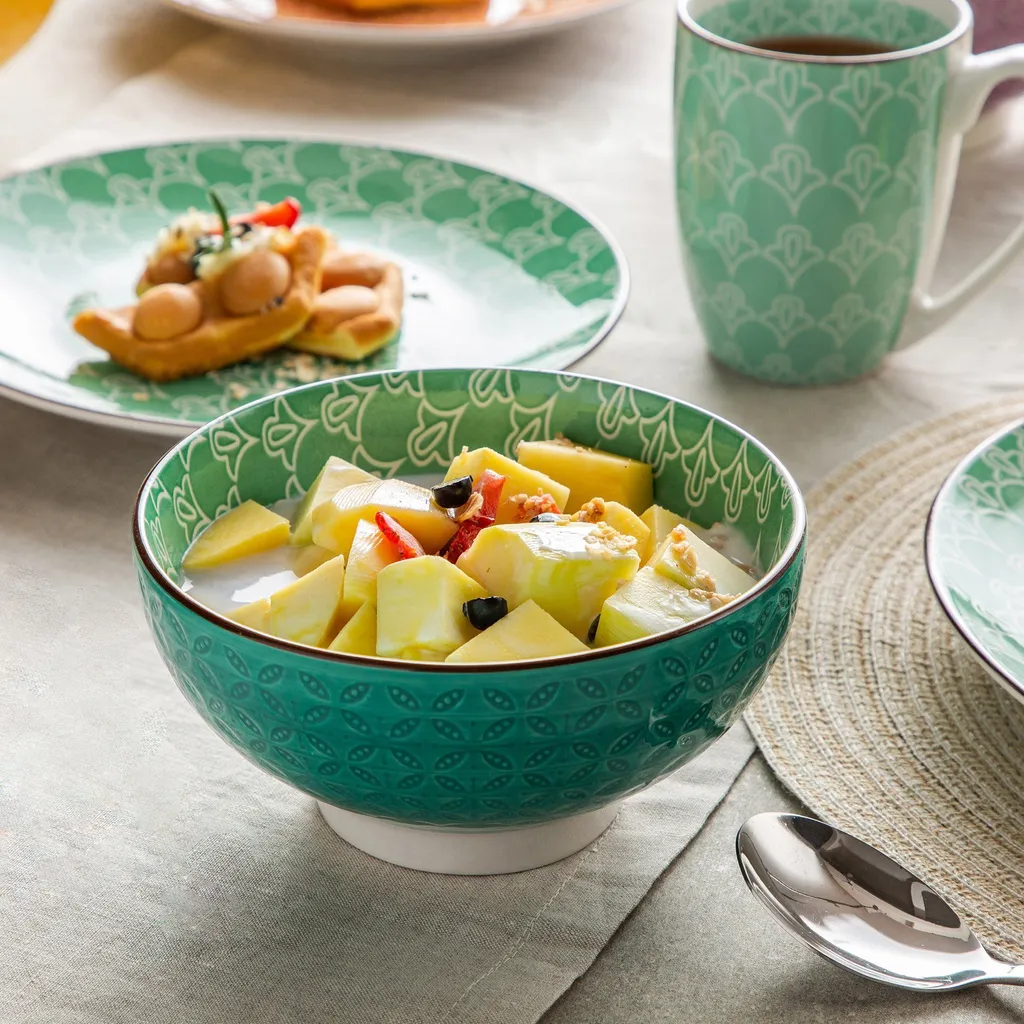 Vancasso Tafelservice Porzellan, Tulip Elegantes Geschirrset, 48 Teilig Kombiservice Mit Speiseteller, Dessertteller, Müslischalen Und Kaffeebecher Für 12 Personen 8 Vancasso Tafelservice Porzellan, Tulip Elegantes Geschirrset, 48 Teilig Kombiservice Mit Speiseteller, Dessertteller, Müslischalen Und Kaffeebecher Für 12 Personen – Bild 6