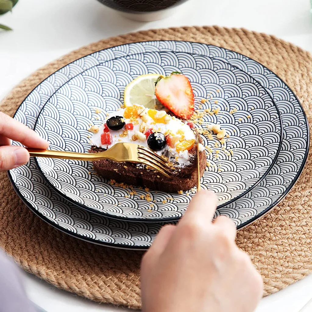 Vancasso, Haruka Porzellan Geschirrservice, 32-teilig Rund Kombiservice Geschirrset Tafelservice Für 8 Personen, Schwarz 5 Vancasso, Haruka Porzellan Geschirrservice, 32-teilig Rund Kombiservice Geschirrset Tafelservice Für 8 Personen, Schwarz – Bild 3