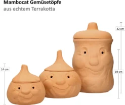 Mambocat 3tlg. Terrakotta-Töpfe Set Knoblauchtopf + Zwiebeltopf + Kartoffeltopf Vorrats-Dosen 16 Mambocat 3tlg. Terrakotta-Töpfe Set Knoblauchtopf + Zwiebeltopf + Kartoffeltopf Vorrats-Dosen -Küchenbedarf Laden a7df77fb7756d9382ec826d2023edd8b