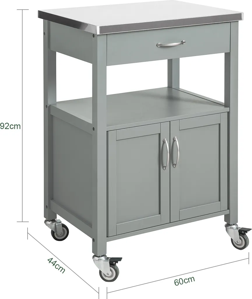 SoBuy FKW22-HG Küchenwagen Mit Edelstahlplatte Küchenrollwagen Servierwagen Rollwagen Getränkewagen Fürs Büro BHT Ca.: 60x92x44cm 7 SoBuy FKW22-HG Küchenwagen Mit Edelstahlplatte Küchenrollwagen Servierwagen Rollwagen Getränkewagen Fürs Büro BHT Ca.: 60x92x44cm – Bild 5