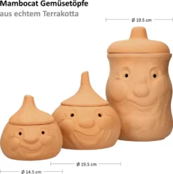 Mambocat 3tlg. Terrakotta-Töpfe Set Knoblauchtopf + Zwiebeltopf + Kartoffeltopf Vorrats-Dosen 15 Mambocat 3tlg. Terrakotta-Töpfe Set Knoblauchtopf + Zwiebeltopf + Kartoffeltopf Vorrats-Dosen -Küchenbedarf Laden aab4d955dd4269cff5bd7b4ed612d92c