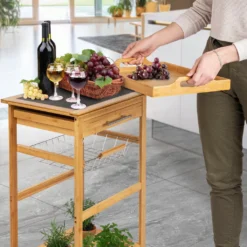 ONVAYA Küchenwagen Kyoto Auf Rollen, Küchenrollwagen Aus Bambus Mit Arbeitsplatte Schwarz Aus Stein, Praktischer Beistellwagen Für Die Küche Inkl. Schubladen 16 ONVAYA Küchenwagen Kyoto Auf Rollen, Küchenrollwagen Aus Bambus Mit Arbeitsplatte Schwarz Aus Stein, Praktischer Beistellwagen Für Die Küche Inkl. Schubladen -Küchenbedarf Laden ab686584dd92bfe0b0032a8441362312