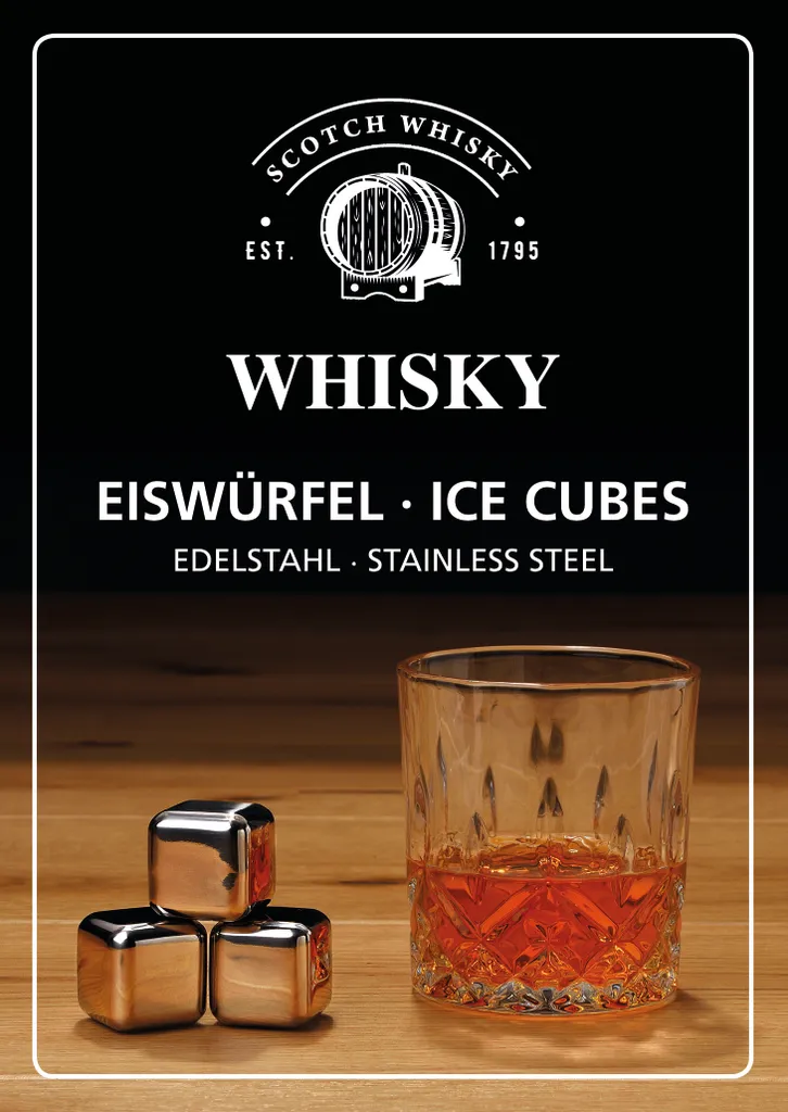 Whisky Geschenk-Set Mit 2 Gläsern, Eiswürfeln Aus Edelstahl, Zange, Samtbeutel In Einer Schönen Holzbox 16 Whisky Geschenk-Set Mit 2 Gläsern, Eiswürfeln Aus Edelstahl, Zange, Samtbeutel In Einer Schönen Holzbox – Bild 14