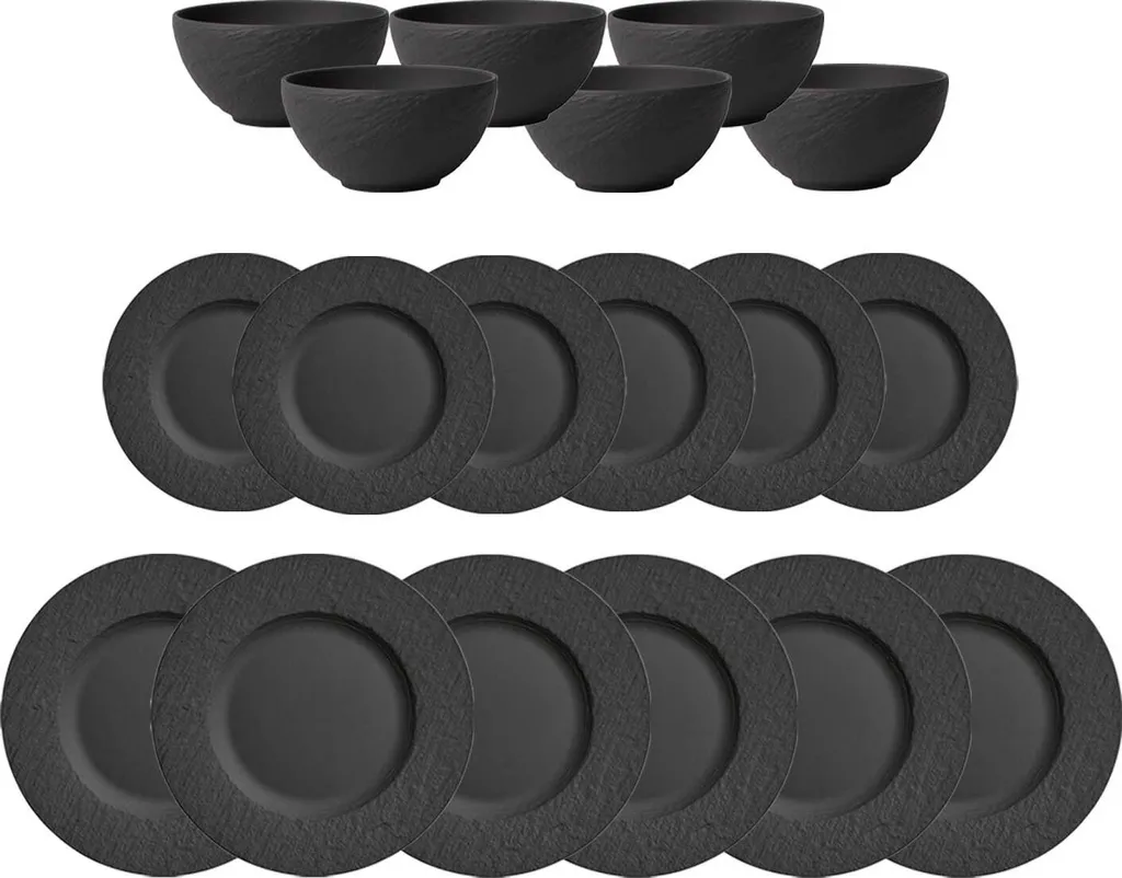 Villeroy & Boch Manufacture Rock Tafelservice 18-teilig Schwarz 4 Villeroy & Boch Manufacture Rock Tafelservice 18-teilig Schwarz – Bild 2