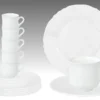 EBRO Kaffeeservice, 18tlg., Tassen + Dessertteller + Untertasse, Weiß, Opal-Hartglas -Küchenbedarf Laden ac009acc43e19c40ea82323f077ac10a