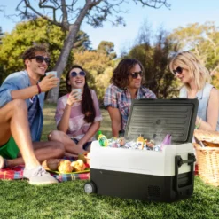 Merax Elektrisch Kühlbox Mit Kompressor 31.5L Schwarz, Mini Kühlschrank Tragbar Kühlleistung Bis -20° C, Gefrierbox 12/24 V Und 230 V Für Büro, Auto, Camping, Garten -Küchenbedarf Laden ace5ed59d9b3939649ae29e38579189c