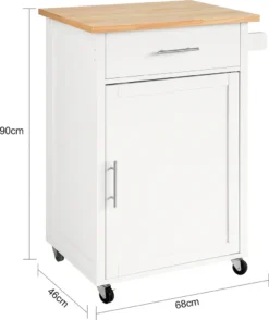 SoBuy FKW102-WN Küchenwagen Mit Arbeitsplatte Servierwagen Beistellwagen Rollwagen Getränkewagen Fürs Büro BHT Ca.: 68x90x46cm -Küchenbedarf Laden adec0a592d8f69e12f1ad3d84366a7f3