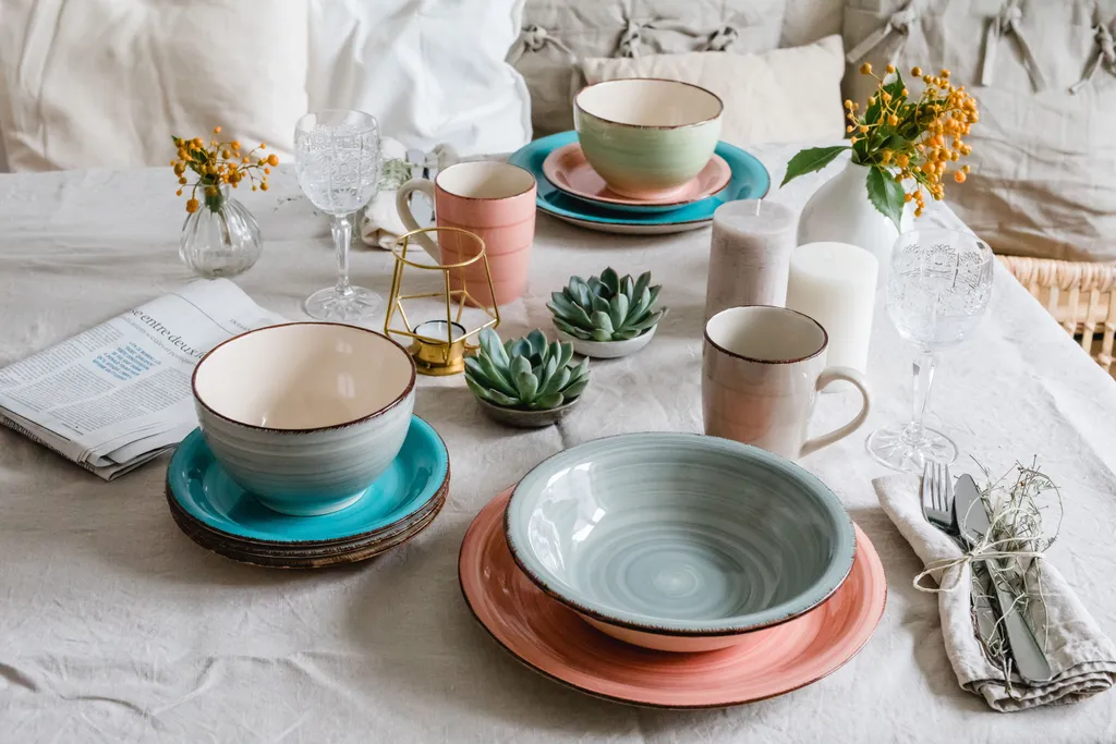 Mäser 931492 Lumaca Frühstück-Service Für 6 Personen Im Vintage Look, Handbemalte Keramik, Steingut, Rauchblau, 18-teilig (1 Set) 7 Mäser 931492 Lumaca Frühstück-Service Für 6 Personen Im Vintage Look, Handbemalte Keramik, Steingut, Rauchblau, 18-teilig (1 Set) – Bild 5