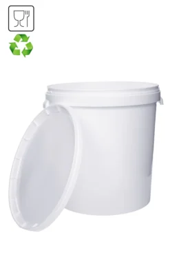 Eimer Mit Deckel Und Henkel Weiß Lebensmittelecht, Stabil, Luftdicht - Plastikeimer Mit Griff Bügel Lebensmitteleimer, Anzahl:1, Farbe:Weiß, Größe:30L -Küchenbedarf Laden aef7da286fa87feead1b50d1333964e7