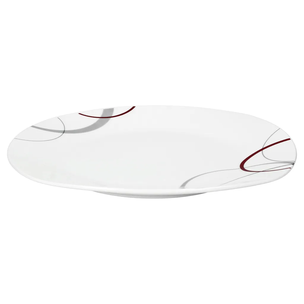 Tafelservice Palazzo 12tlg. - Weiß MitNachbildung-Kreisen In Grau Und Dunkelrot - Für 6 Personen 5 Tafelservice Palazzo 12tlg. - Weiß MitNachbildung-Kreisen In Grau Und Dunkelrot - Für 6 Personen – Bild 3