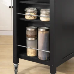 SoBuy FKW108-SCH Design Küchenwagen Mit Edelstahlplatte Kücheninsel Küchenschrank Rollwagen Sideboard Servierwagen Schwarz BHT Ca.: 107x94x46cm -Küchenbedarf Laden b1de1e3ff4d6129829d3e1a41ed6e003
