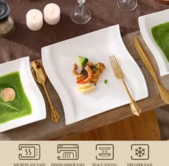 MALACASA, Serie Flora, 18 Tlg . Set Cremeweiß Porzellan Kaffeeservice Geschirrset Mit Je 6 Kuchenteller, 6 Tasse 220ml, 6 Untertasse Für 6 Personen -Küchenbedarf Laden b3b2b99cd45d8f578676a947155df92b