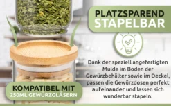 PORADA 12 Stapelbare Gewürzgläser Set 150ml Glasbehälter Mit Deckel Aufbewahrung Küche Gewürzdosen Vorratsdosen Glas Mit Deckel Aufbewahrungsgläser Küchenorganisation Aufbewahrung… -Küchenbedarf Laden b668038f6899bdeaeecd00b88a3e00ee