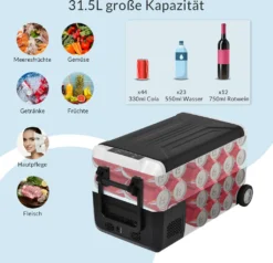 Merax Elektrisch Kühlbox Mit Kompressor 31.5L Schwarz, Mini Kühlschrank Tragbar Kühlleistung Bis -20° C, Gefrierbox 12/24 V Und 230 V Für Büro, Auto, Camping, Garten -Küchenbedarf Laden b69b29ce68e6d6643253b4ec5aa304c7