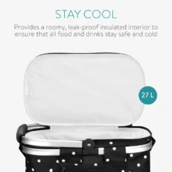 Navaris Thermo Einkaufskorb Kühltasche Faltbar - 27L Kühlkorb Picknickkorb Isolier Korb - 43x26cm Einkaufstasche Coolerbag Auslaufsicher In Schwarz -Küchenbedarf Laden b6ad16b0b4c9961470ffee3eaaaa8e50