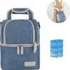 Muttermilch-Kühltasche Mit Kühlakkus, Doppellagig, Passend Für 3 Flaschen, Bis Zu 255 Ml, Für Stillen, Muttermilch, Pumpbeutel, Rucksack ,Denim Blue -Küchenbedarf Laden b6b6fb718d0ac986dcb0f22d752b1ec0