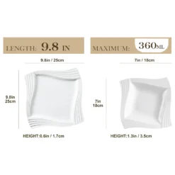MALACASA, Serie Amparo, Cremeweiß Porzellan Tafelservice 12 Tlg. Set Speiseteller Und Suppenteller Geschirrset Für 6 Personen -Küchenbedarf Laden b99b66ad29157862da80164b036799d1