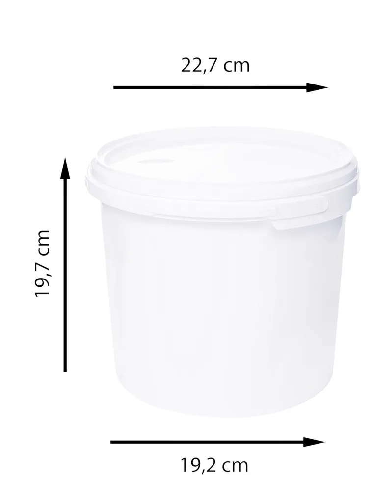 Eimer Mit Deckel Und Henkel Weiß Lebensmittelecht, Stabil, Luftdicht - Plastikeimer Mit Griff Bügel Lebensmitteleimer, Anzahl:10, Farbe:Weiß, Größe:5L 4 Eimer Mit Deckel Und Henkel Weiß Lebensmittelecht, Stabil, Luftdicht - Plastikeimer Mit Griff Bügel Lebensmitteleimer, Anzahl:10, Farbe:Weiß, Größe:5L – Bild 2