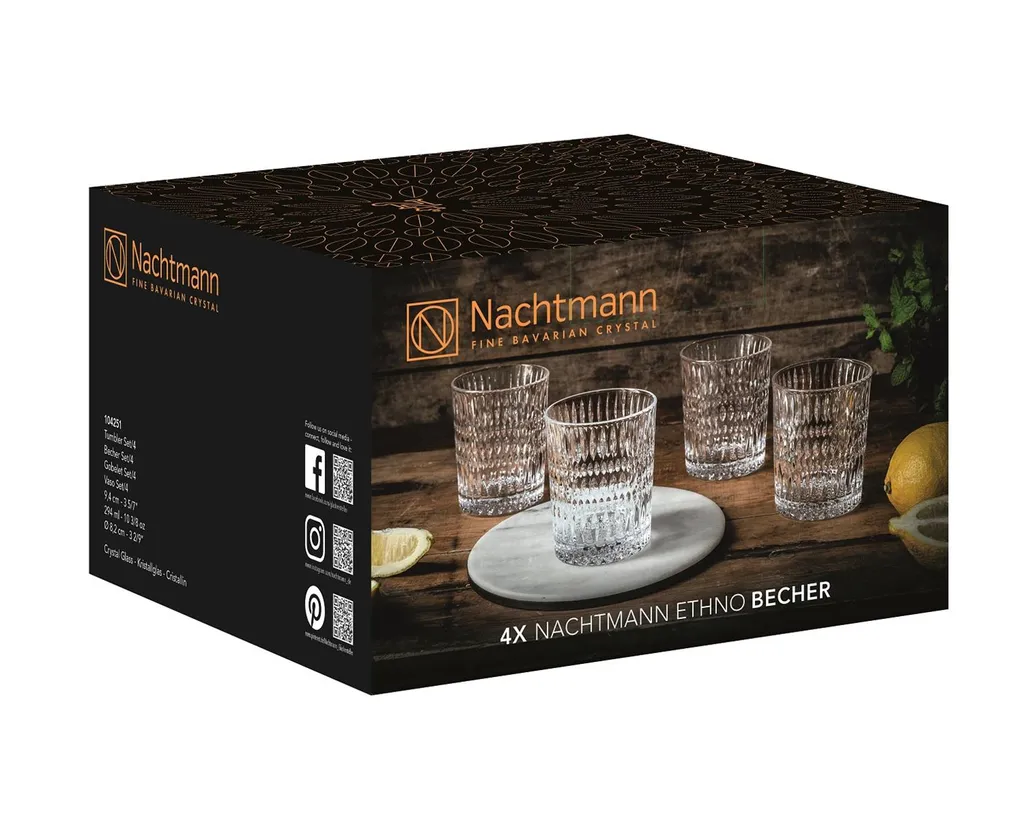 Nachtmann Whiskeybecher Ethno 294ml 4er Set 4 Nachtmann Whiskeybecher Ethno 294ml 4er Set – Bild 2