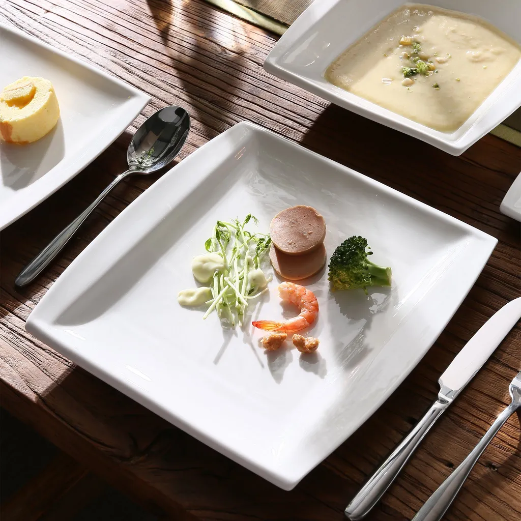 MALACASA 32 Tlg. Kombiservice, Serie BLANCE Cremeweiß Porzellan Geschirrset Mit Servierplatte 6 MALACASA 32 Tlg. Kombiservice, Serie BLANCE Cremeweiß Porzellan Geschirrset Mit Servierplatte – Bild 4