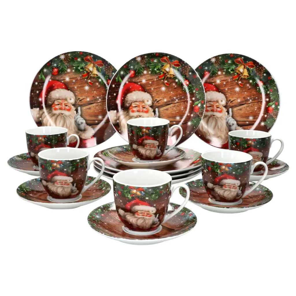 18tlg Kaffeeservice Santa 6 Personen Weihnachtsdekor Advent Weihnachtsmann Porzellan 3 18tlg Kaffeeservice Santa 6 Personen Weihnachtsdekor Advent Weihnachtsmann Porzellan