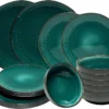 Tafelservice - Blaugrün - Keramik - Für 6 Personen - Mit Prägung -Küchenbedarf Laden bf9bc562d8366ce3ae0d0ffc2d337288