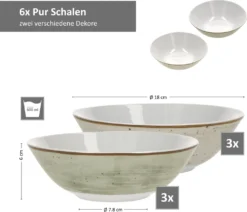 24tlg. Kombiservice Pur 6Pers Kaffeebecher Müslischale Kuchenteller + Speiseteller Flach Porzellan -Küchenbedarf Laden c06796a86595efab6d5a96ab43018272