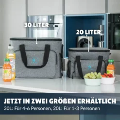 Obics - Kühltasche Gross Faltbar 30l Kuehlbox Isoliertasche Grau Für Essen In Tupperware Für Auto Mit Fächer Lunchtasche Camping Zubehör Für Picknick Essenstasche Isoliert Und Wasserdicht Für Arbeit -Küchenbedarf Laden c68ef58ee9a3e77f2407757c859b41cc