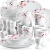 VEWEET Porzellan Kombiservice 'Annie', 40 Teilig Geschirrservice Für 8 Personen, Frühstückservice Mit Je 8 Eierbecher, Kaffeebecher 350 Ml, Müslischalen, Dessertteller Und Flachteller -Küchenbedarf Laden c7807baac0e2506903535182c5e86f17
