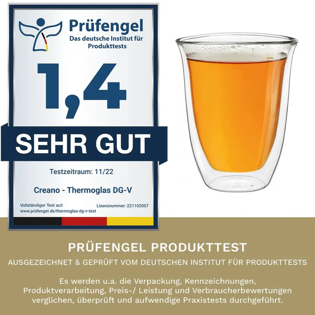 Creano Doppelwandige Gläser 250ml „DG-V“, 2er Set, Thermoglas Doppelwandig Aus Borosilikatglas, Kaffeegläser, Teegläser, Latte Gläser, Doppelwandgläser 7 Creano Doppelwandige Gläser 250ml „DG-V“, 2er Set, Thermoglas Doppelwandig Aus Borosilikatglas, Kaffeegläser, Teegläser, Latte Gläser, Doppelwandgläser – Bild 5