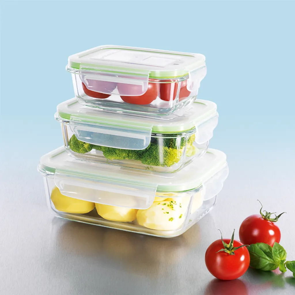 Glas Frischhaltedosen 3er Set Klick-It Gefrierdosen Lunchbox Brotdose Mikrowelle 3 Glas Frischhaltedosen 3er Set Klick-It Gefrierdosen Lunchbox Brotdose Mikrowelle